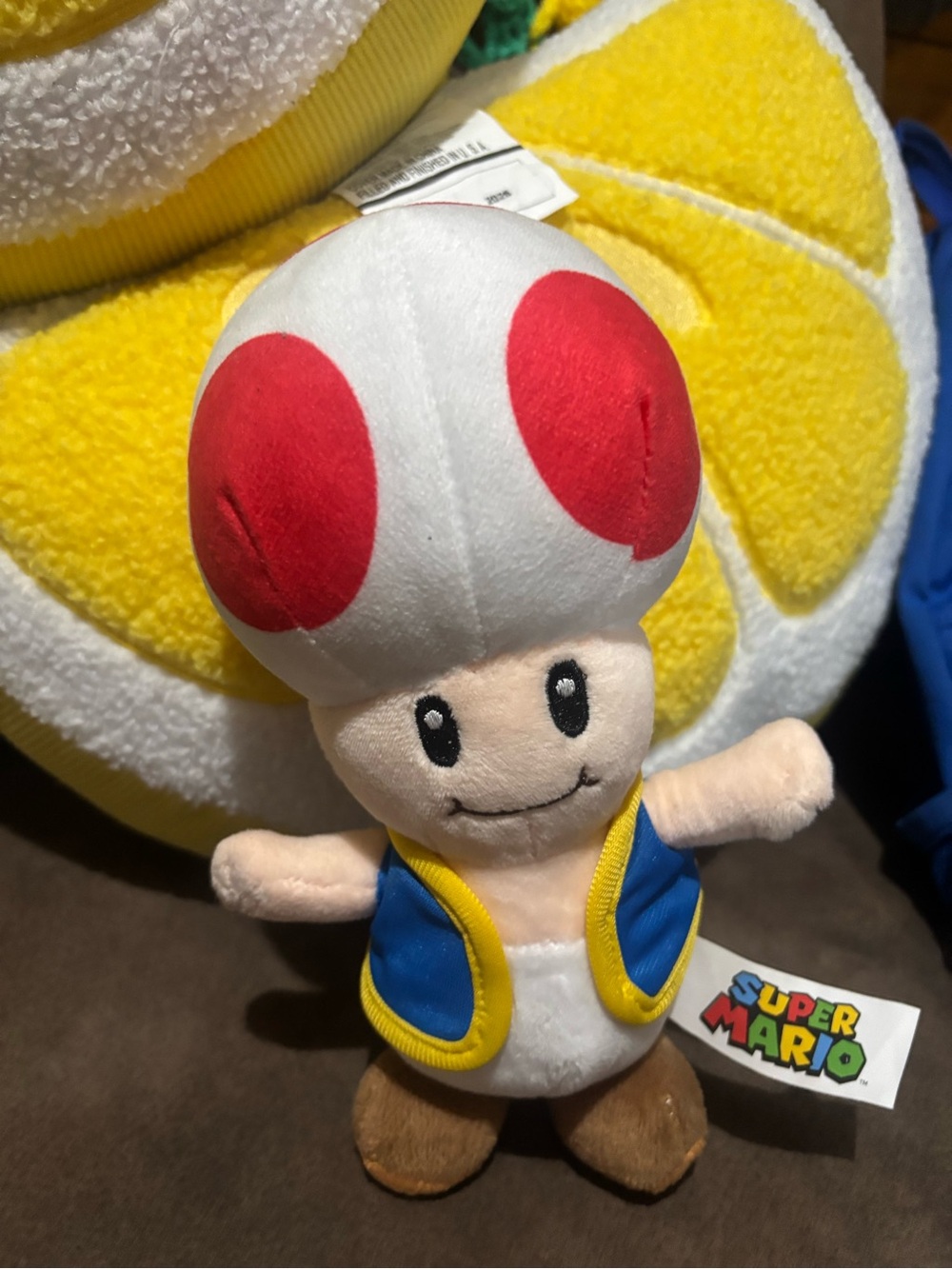 Nintendo Toad Plush - White with Red Spots, Blue & Yellow Vest